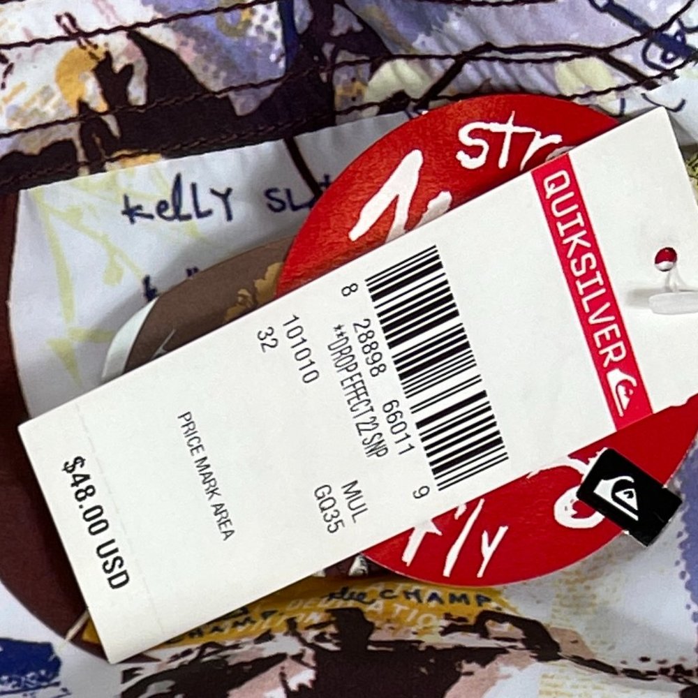 NWT VINTAGE 90'S QUICKSILVER KELLY SLATER MEN'S HYBRID BOARD SHORTS SIZE 32 - Picture 2 of 16